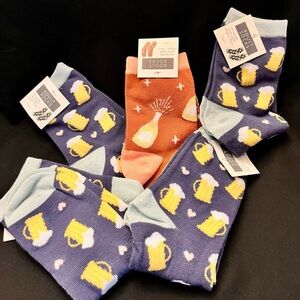 5 Pairs of Novelty Socks One Size Fits Most Women Youthful Birthday Gift Party